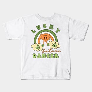 Lucky Future Dancer for Kids, St. Patricks Day Kids Gift, Future Dancer Star, Lucky Shamrock, Rainbow Lucky Future Dancer Kids Kids T-Shirt